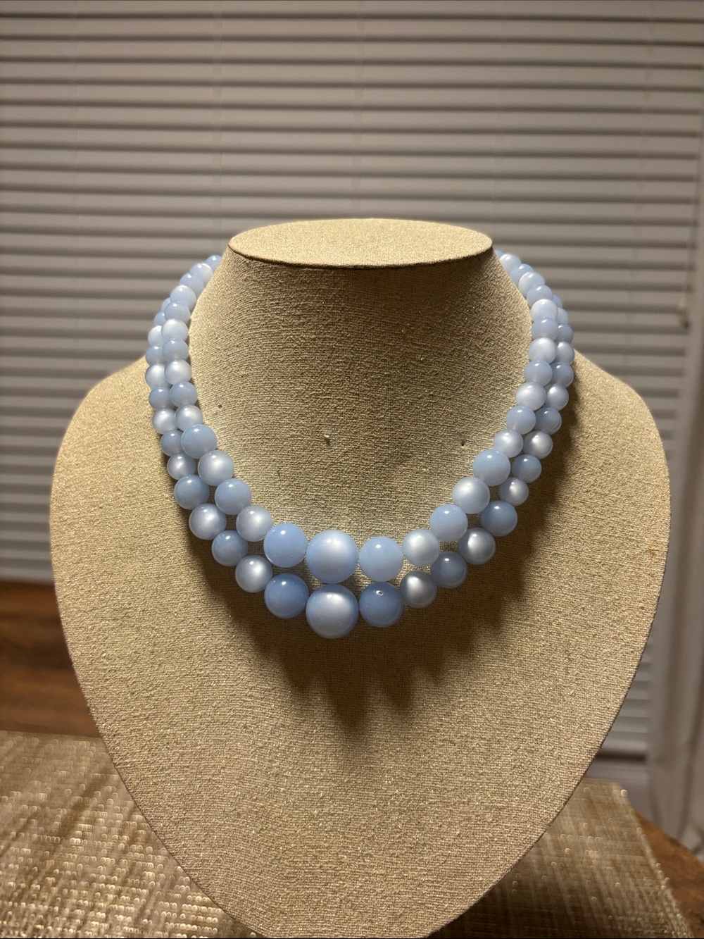 Vintage opalescent lucite beaded necklace set